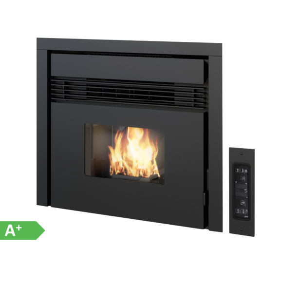 Calefactor inserto a Pellet, modelo PREZZEMOLO. Potencia: 7.5 kw. 